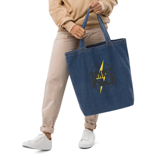 Organic denim tote bag